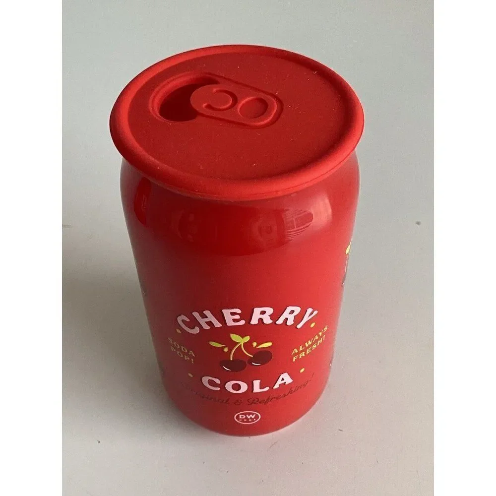 DW Home Cherry Cola Soda Pop‎ Glass Candle 15oz 33 HR Single Wick Rubber Lid NEW